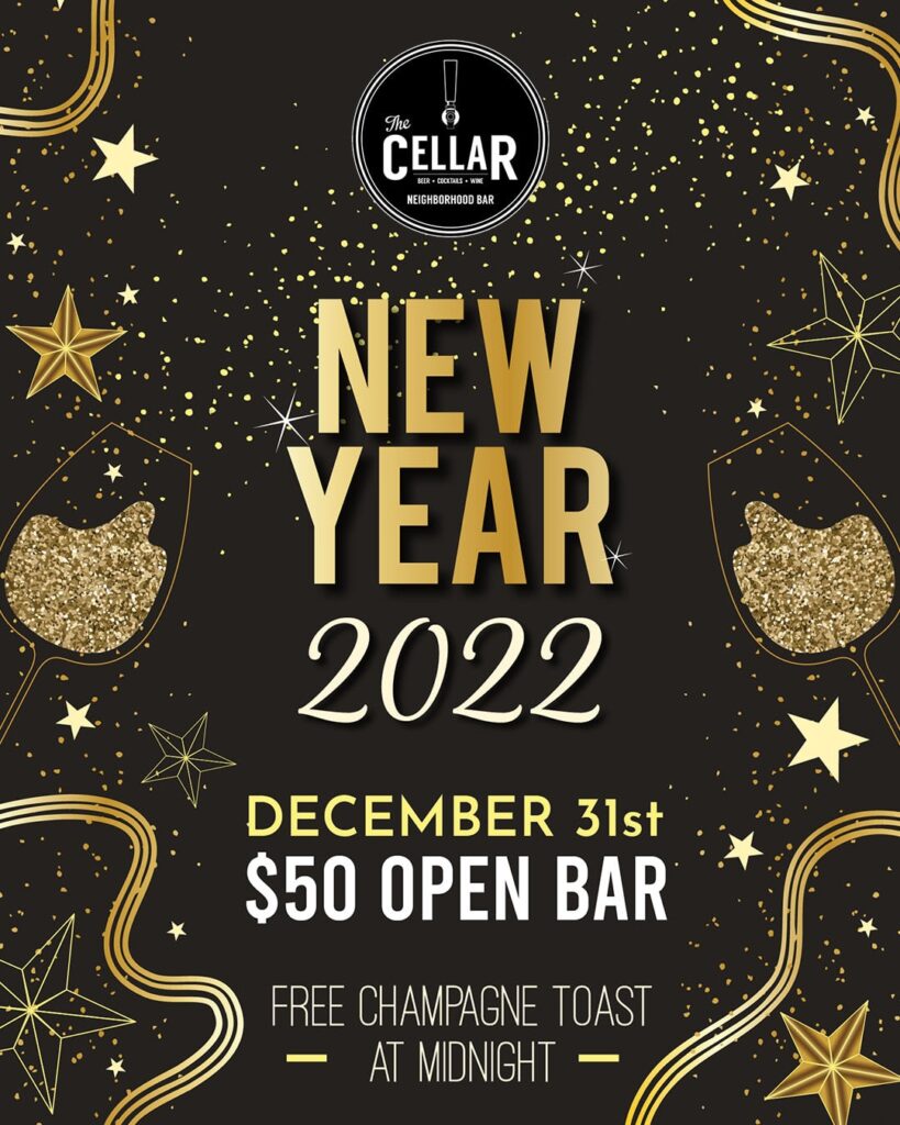 NYE Party Houston 2022 | $50 Open Bar | No Cover - The Cellar Bar