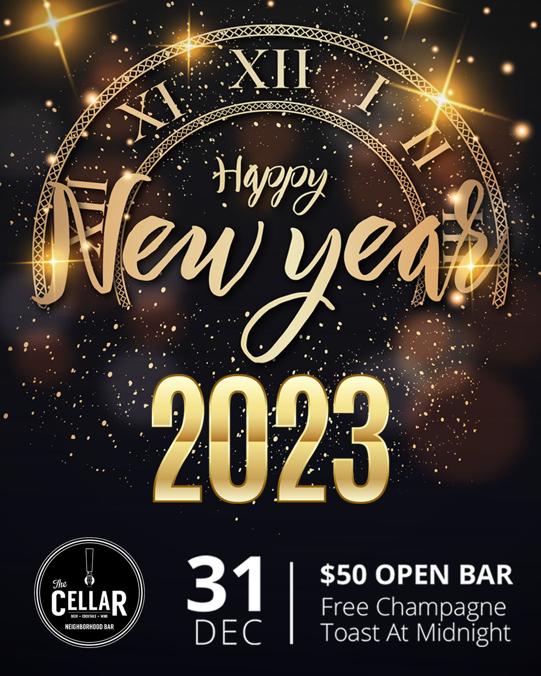 NYE Houston Bar 2023 50 Open Bar No Cover The Cellar Bar